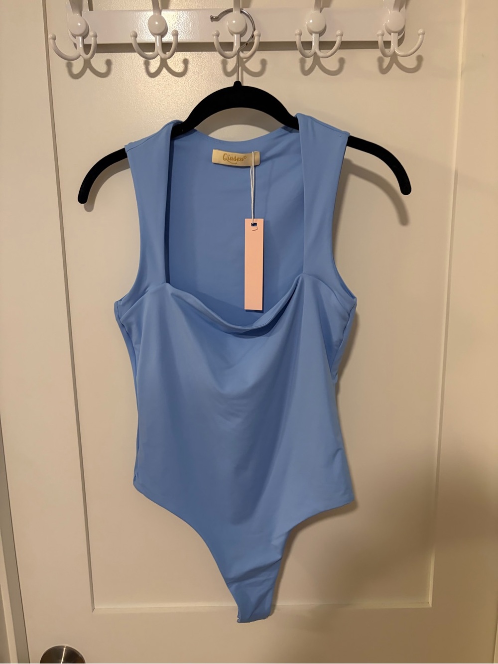 Light Blue Scoop-Neck Bodysuit